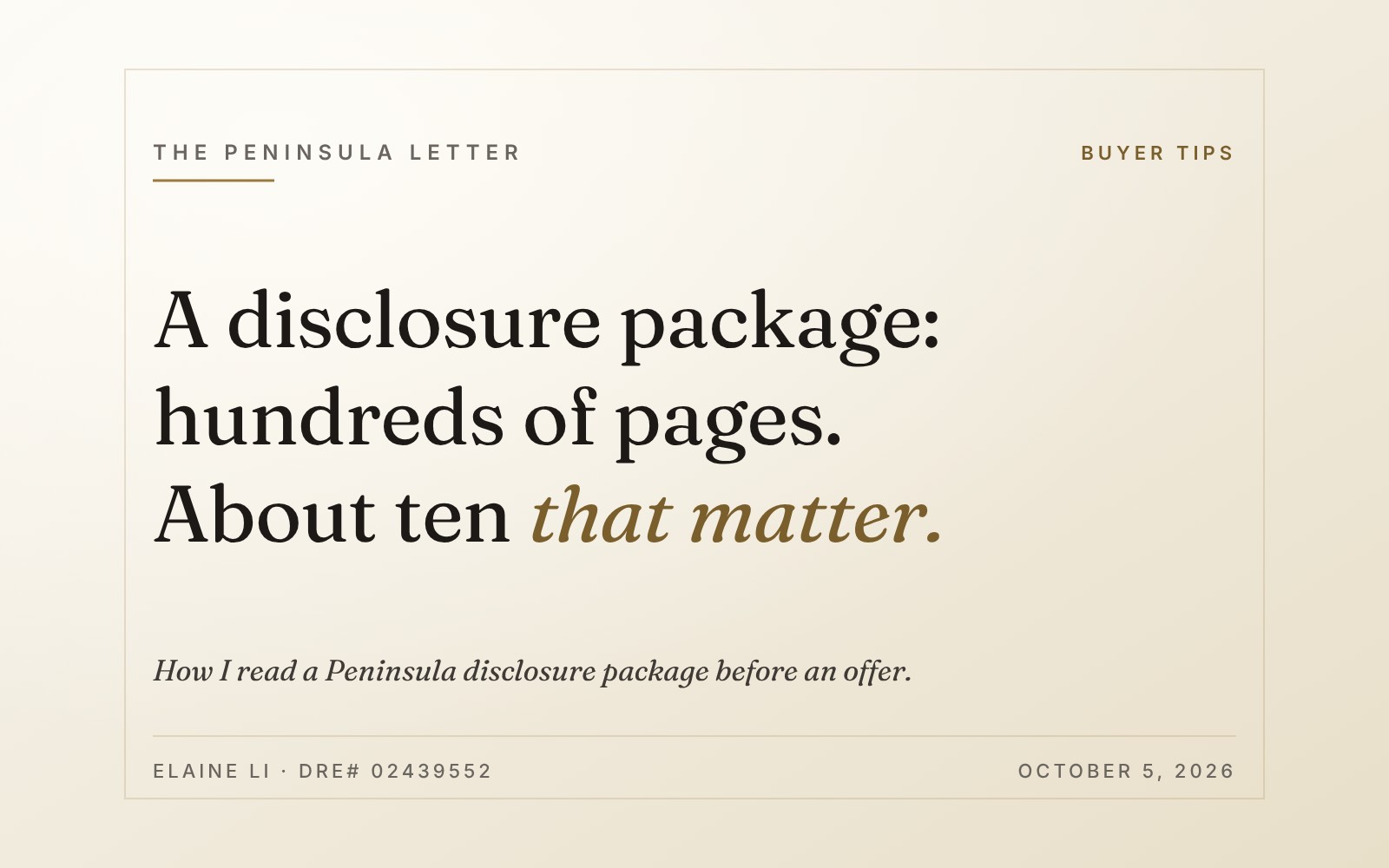 Hundreds of pages, about ten that matter