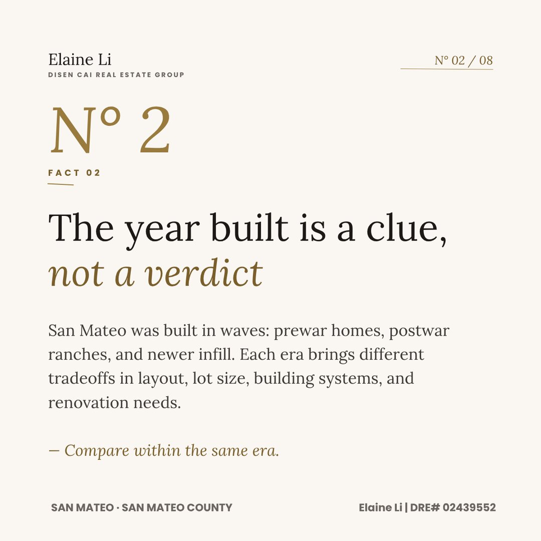 Fact 2: Year built is a clue, not a verdict — compare within the same era