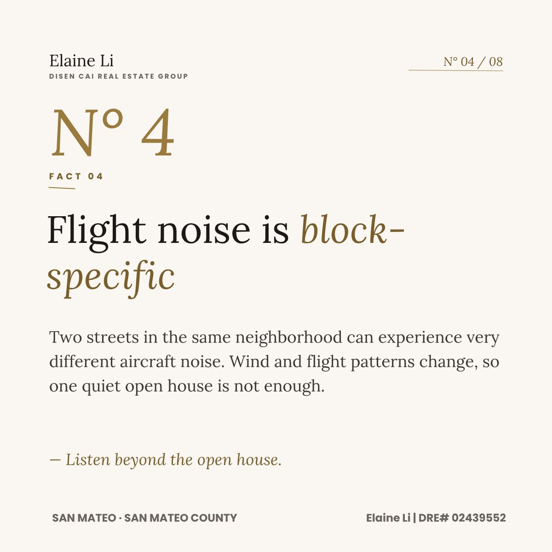 Fact 4: Flight noise is block-specific — listen beyond the open house